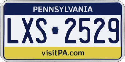 PA license plate LXS2529