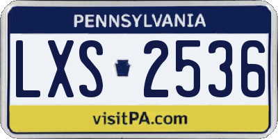 PA license plate LXS2536
