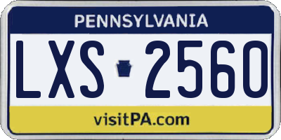 PA license plate LXS2560