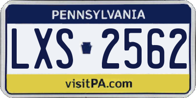 PA license plate LXS2562