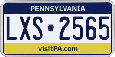 PA license plate LXS2565