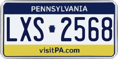 PA license plate LXS2568