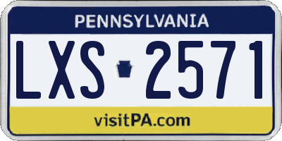 PA license plate LXS2571