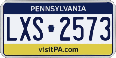 PA license plate LXS2573