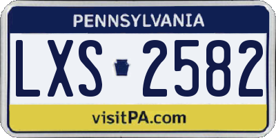 PA license plate LXS2582