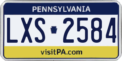 PA license plate LXS2584