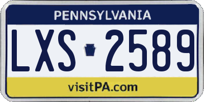PA license plate LXS2589