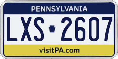 PA license plate LXS2607