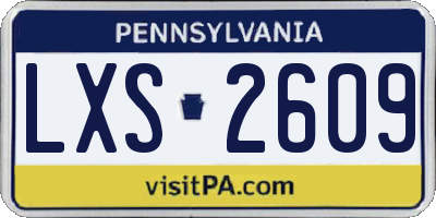 PA license plate LXS2609