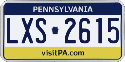 PA license plate LXS2615