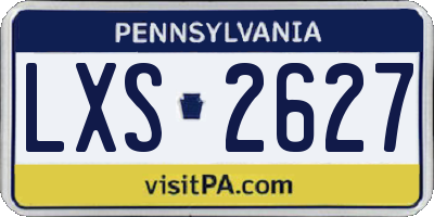 PA license plate LXS2627