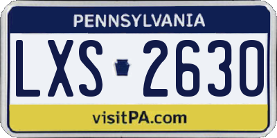 PA license plate LXS2630