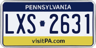 PA license plate LXS2631