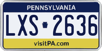 PA license plate LXS2636