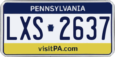 PA license plate LXS2637