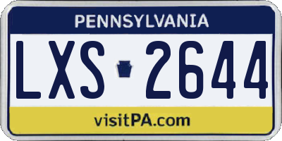 PA license plate LXS2644