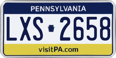 PA license plate LXS2658
