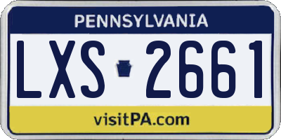 PA license plate LXS2661