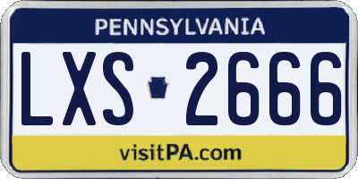 PA license plate LXS2666