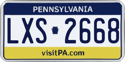 PA license plate LXS2668