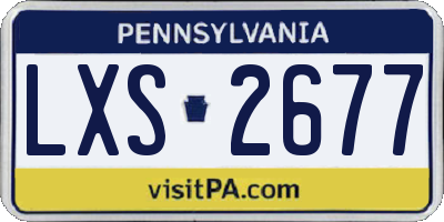 PA license plate LXS2677