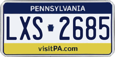 PA license plate LXS2685
