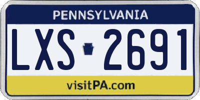 PA license plate LXS2691