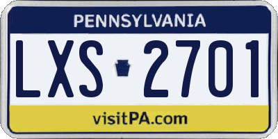 PA license plate LXS2701