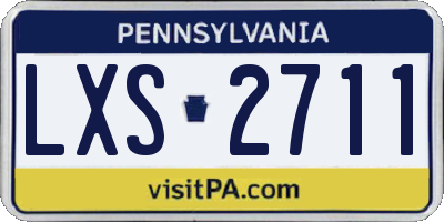 PA license plate LXS2711