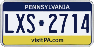 PA license plate LXS2714