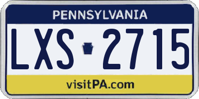 PA license plate LXS2715