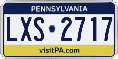 PA license plate LXS2717