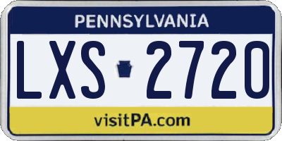 PA license plate LXS2720