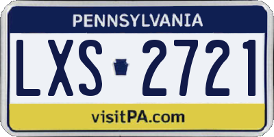 PA license plate LXS2721