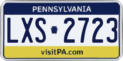 PA license plate LXS2723