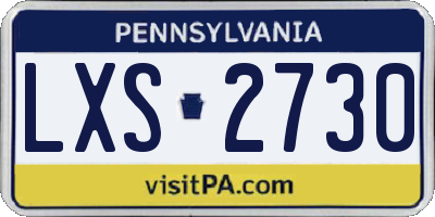 PA license plate LXS2730