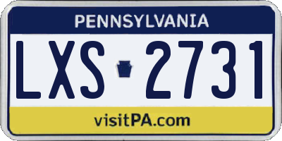 PA license plate LXS2731