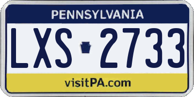 PA license plate LXS2733