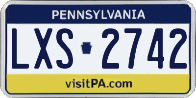 PA license plate LXS2742