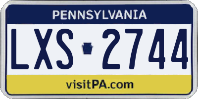 PA license plate LXS2744