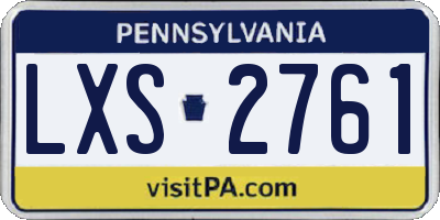 PA license plate LXS2761