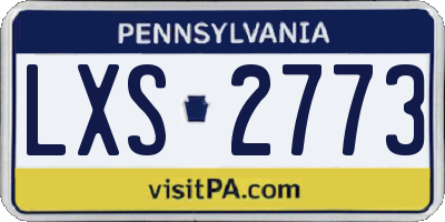 PA license plate LXS2773