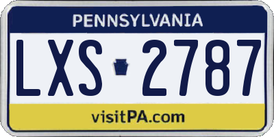 PA license plate LXS2787