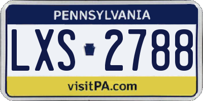 PA license plate LXS2788