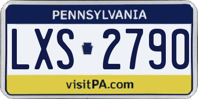 PA license plate LXS2790