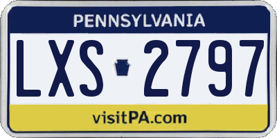 PA license plate LXS2797