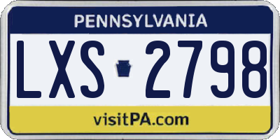 PA license plate LXS2798