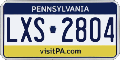 PA license plate LXS2804