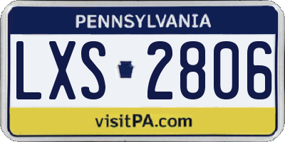 PA license plate LXS2806