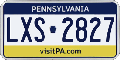 PA license plate LXS2827